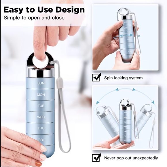 Weekly Supplement Organizer Stackable Case - Navy - Picture 7 of 9